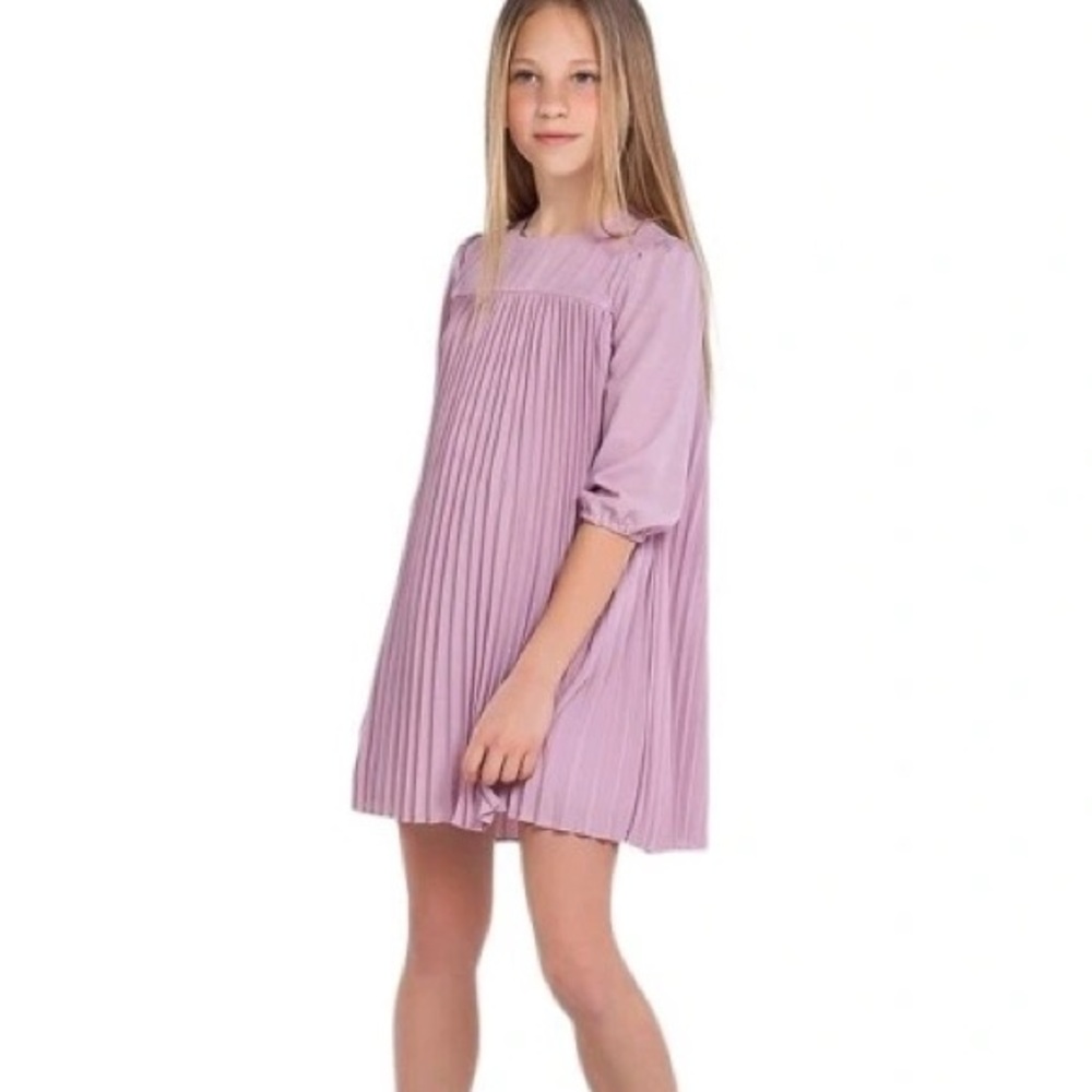 Size 12 Girls Mayoral Lavender Pleated Kids Dress - Picture 1 of 2